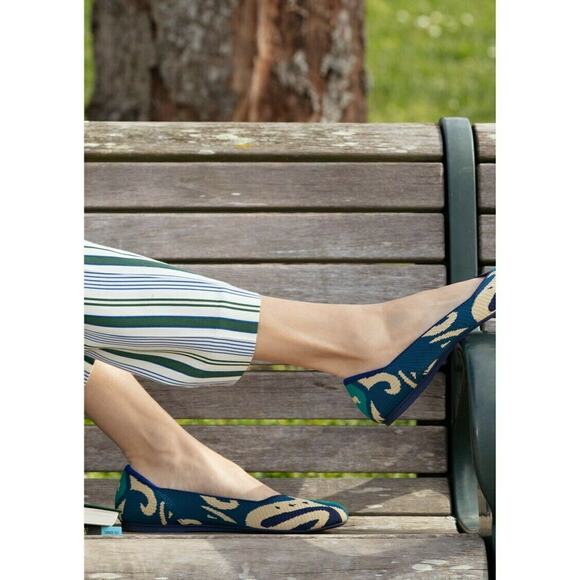 ROTHY'S The Flat eco friendly sustainable shoes Moroccan Blue Size 6.5 Retired - Picture 8 of 8